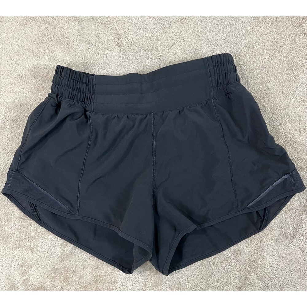 Lululemon Hotty Hot Short High-Rise Women's Size 4 Black Nylon Polyester EUC